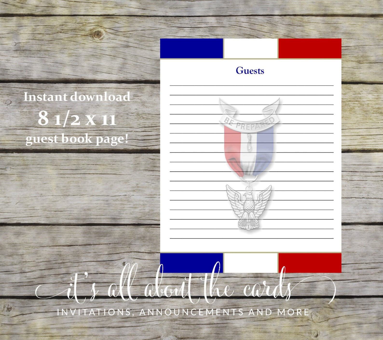 Guest Book Page for Eagle Scout Court of Honor Prepared 8 - Etsy