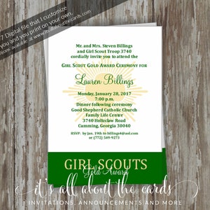 Girl Scout Gold Award Invitations - &quot;Courageous&quot;