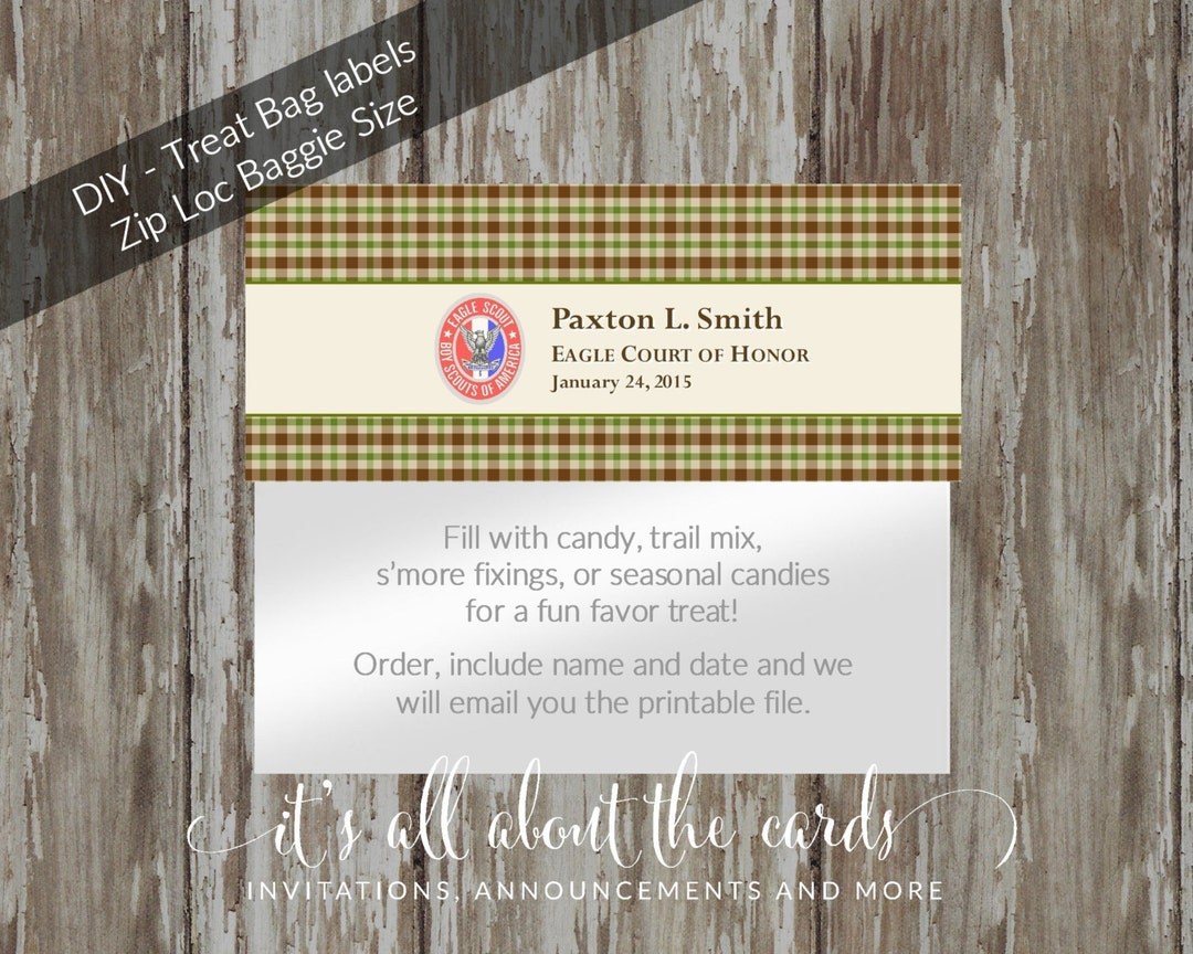 Eagle Scout Court of Honor Treat Bag Toppers Etsy