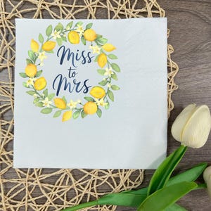 Main Squeeze Bridal Shower Napkins: Lemon Theme, Custom Wedding Cocktail Napkins