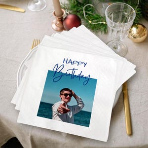 Custom Photo Birthday Napkins,  Birthday Party Decor