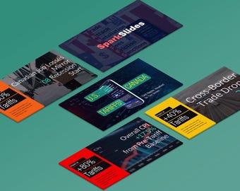 Animated 3D Phone Mockup PPT | Impressive Business & Economics Presentation | Editable Tariff Impact Infographic Slides