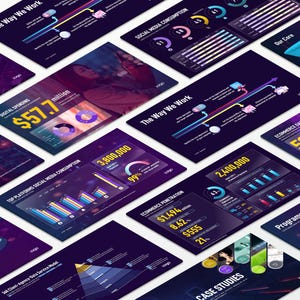 Marketing Report PowerPoint Template – Animated Charts, Dashboard Slides, Interactive Business Presentation PPT
