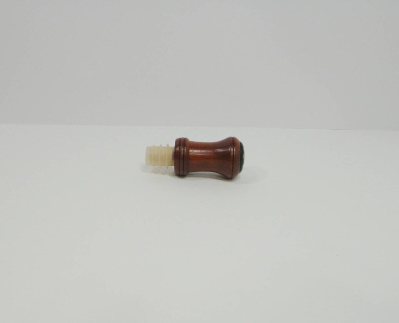 Paduak Wood Bottle Stopper Dichroic Glass Cabochon