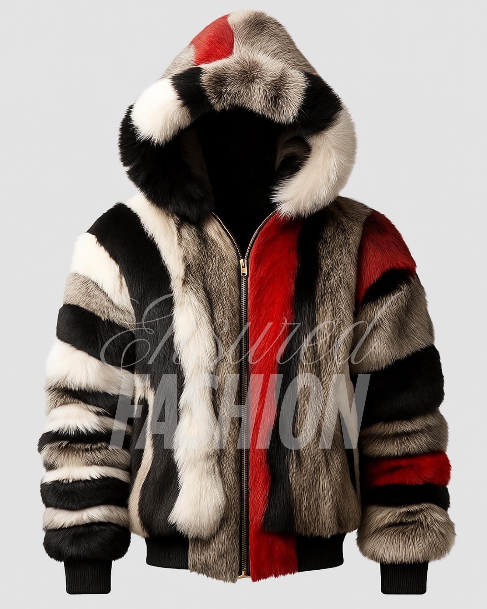 MOUSSY▽STRIPED FAUX FUR JACKET ファーコート 美品