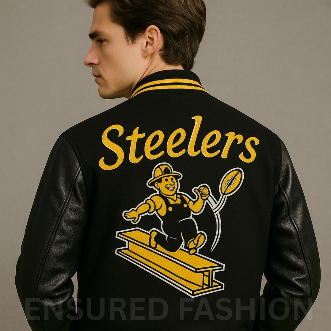 Pittsburgh Steelers Varsity Jacket – Vintage Style Leather & Wool