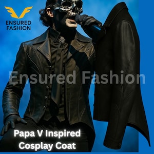 Papa V Inspired Cosplay | Ghost Band Pope V Leather Jacket | 2025 Gothic Fashion Jacket | Handmade Leather Jacket