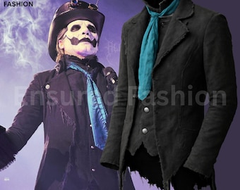 Papa Emeritus V Inspired Cotton Canvas Jacket | Ghost Band Cosplay | Gothic Rock Costume | Papa V Halloween Jacket