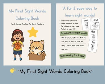 Sight Words Coloring Book | Learn to Read Worksheets for Ages 4-7 (PDF Download)