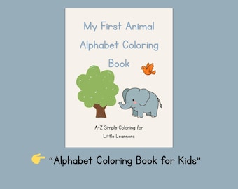 Animal Alphabet Coloring Book for Kids, Preschool Learning Activity (PDF)