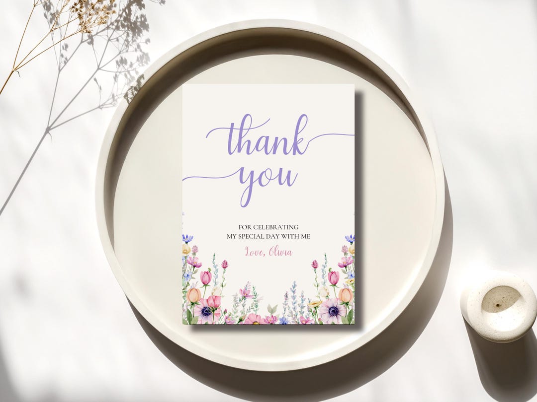 Editable Birthday Thank You Card Canva Template, Short Message ...