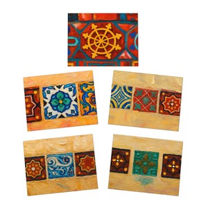 Lot de 5 cartes à carreaux Catalina Island, éclatantes, papeterie artisanale, parfaites pour toutes les occasions, cadeau unique, création artisanale