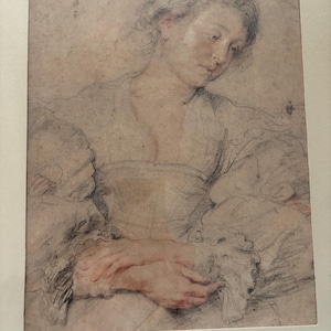 Vintage Framed Print - Portrait of a Young Woman by Peter Paul Rubens - Classical Baroque Style Wall Art