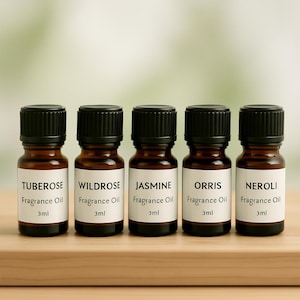 Tuberose, Wildrose, Jasmine, Orris, Neroli Bundle| Concentrated Fragrance Oils-Floral Enigma| Diffuser, DIY Blends, Gifting, Customizable