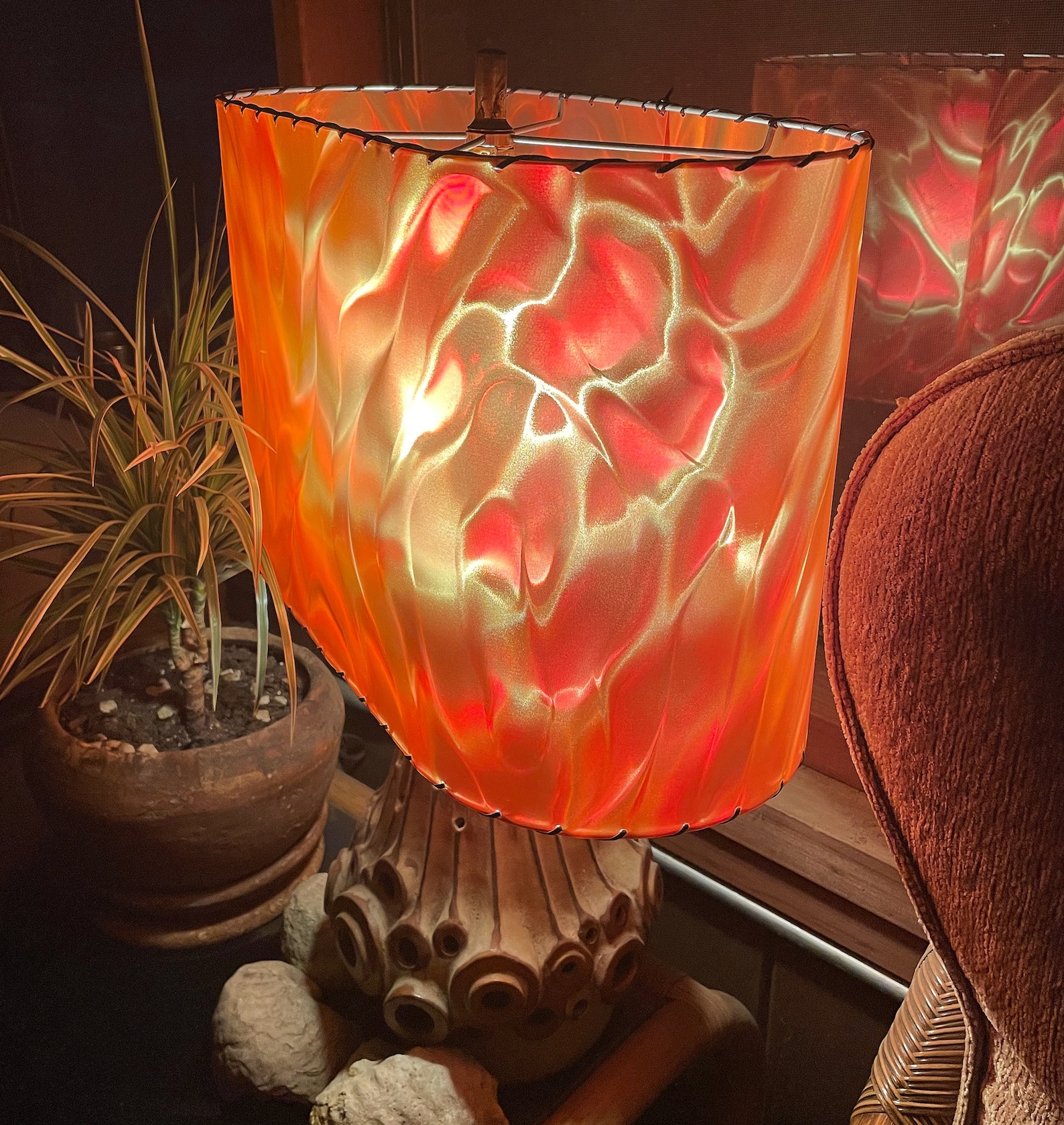 MCM Mid-century or Tiki-style Lampshade. Large Oval Shape. - Etsy