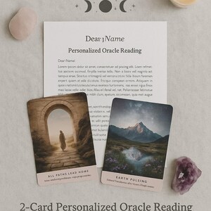 Lecture Oracle 2 cartes | Guidage intuitif personnalisé PDF | Aperçu rapide de l'amour, de la carrière ou du chemin de vie
