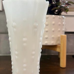 Ancor Hocking Tear Drop Milk Glass vase