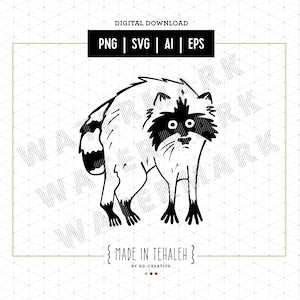 Jimothy Seattle Raccoon Clipart svg, eps, png, ai, vector art