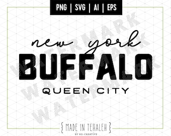 Buffalo, Nueva York, SVG, Archivos para vinilo Cricut, Archivo SVG, Clipart de la ciudad de Buffalo, NY, Arte urbano moderno, Clip Art digital, Gráfico de Buffalo