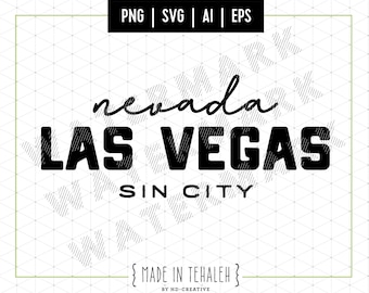 Las Vegas Sin City Digital Art PNG SVG EPS Files Crafting Vinyl Cutting Laser Projects Downtown Skyline Vector Graphics