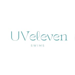 May include: A teal blue logo with the text "UVeleven SWIMS" in a stylized font.