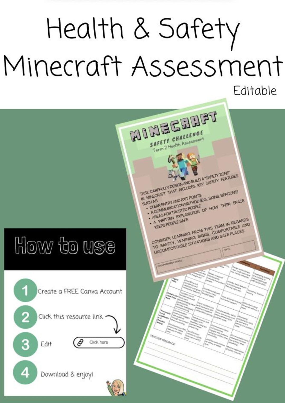 Safety Assessment Minecraft- Editable to Personalise! - Etsy