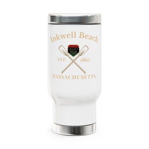Stylish Stainless Steel Travel Mug, Inkwell Beach Travel Cup, Coffee Lover Gift, Outdoor Adventure Mug, Eco-Friendly Beverage Container