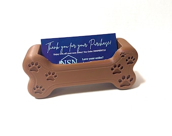Dog Bone Business Card Holder | 3D Printed Pet Desk Accessory
