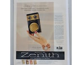 1957 Zenith Transistor Radios Royal 500 Music Bracelet Vintage Magazine Print Ad