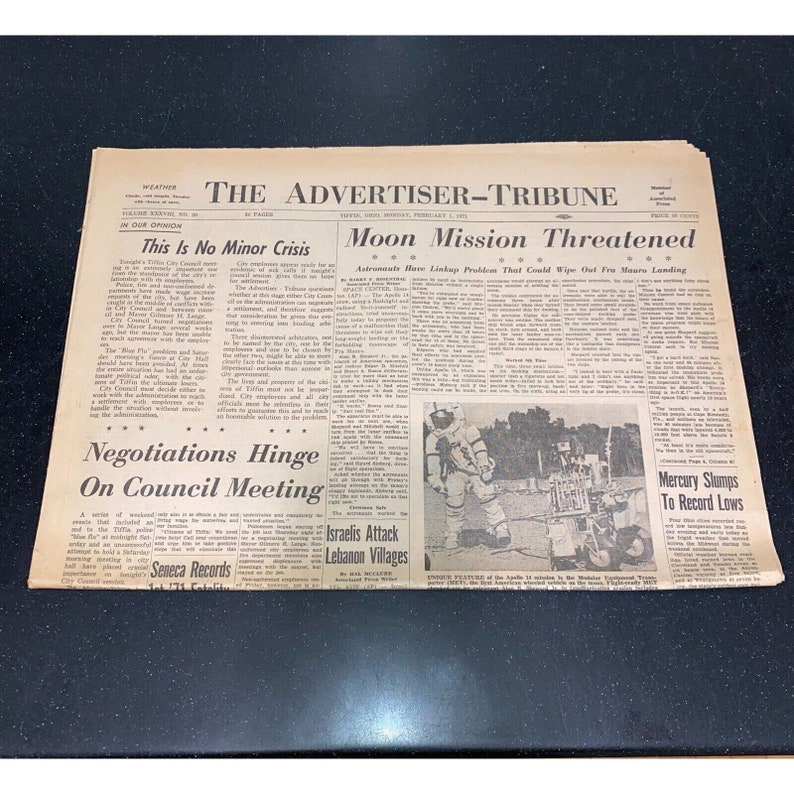 Advertisertribune Newspaper February 1 1971 Tiffin Ohio Etsy