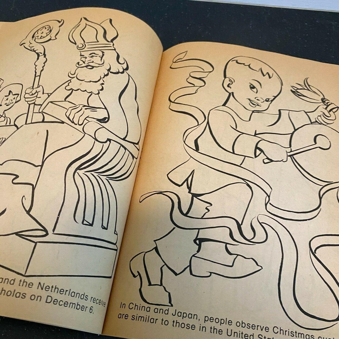 Noël autour du monde Coloriage Livre vintage 1986 Inutilisé | Etsy
