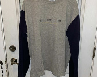 Hilfiger Athletics Long Sleeve T-Shirt Mens XXL Vintage Made in USA Spellout