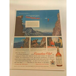 1958 Canadian Club Whisky Vintage Ad Great to Frame. Advertisement African Tribe Zebra Skin Magazine Ad Advertising Art