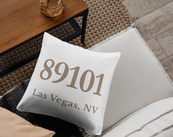 Custom Zip Code Pillow, Personalized City State Cushion, Housewarming Gift, New Home Decor, Moving Gift, City Pride Pillow