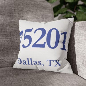 Custom Zip Code Pillow, Personalized City State Cushion, Housewarming Gift, New Home Decor, Moving Gift, City Pride Pillow image 6