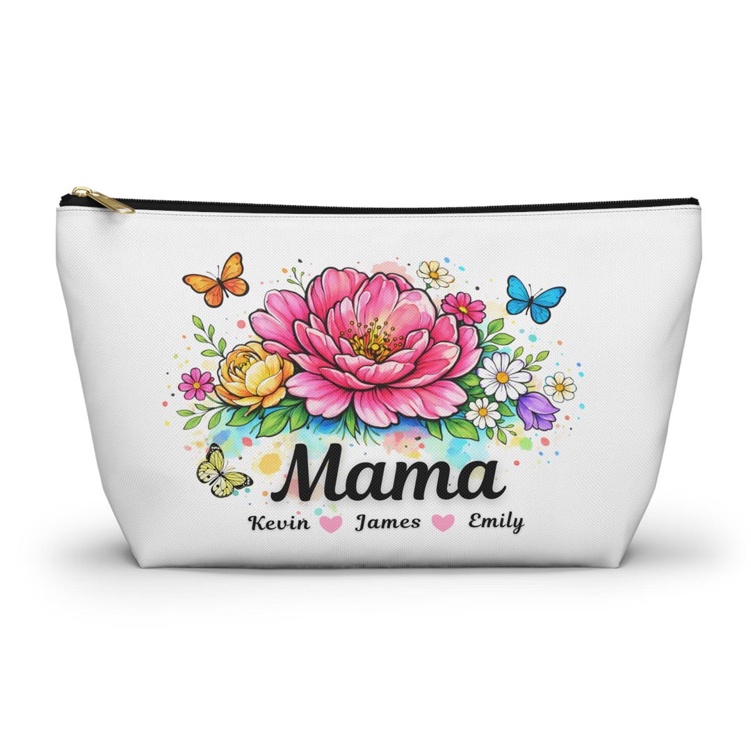 Pouch Names Personalized Mom Pouch With Kids Names, Custom Kid's Names Mom Pouch ...