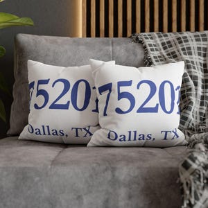 Custom Zip Code Pillow, Personalized City State Cushion, Housewarming Gift, New Home Decor, Moving Gift, City Pride Pillow image 7