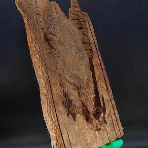 Wood Carved Bison - American Buffalo Art (180x100mm)