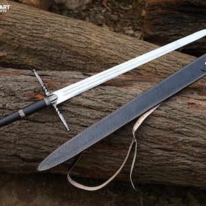 Handmade Witcher Sword: Geralt of Rivia Replica - Stainless Steel with Leather Sheath