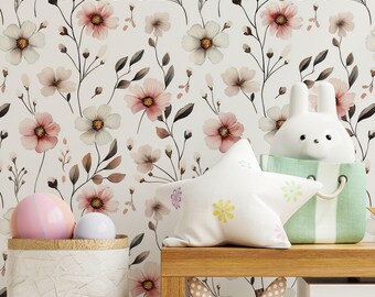 Floral Nursery Wallpaper: Wildflower Garden Peel and Stick Wall Mural
