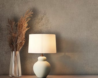 Neutral Venetian Plaster Wallpaper: Gray Concrete, Japandi Style - Peel & Stick