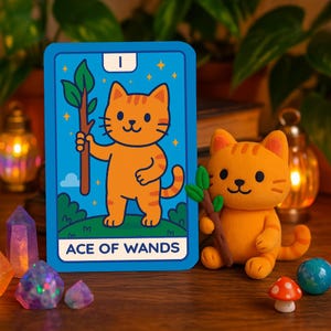 Katzen-Tarotkarten - Das wunderliche orange Katzen-Tarot-Deck, einfach für Anfänger, Geschenkideen für Katzenliebhaber