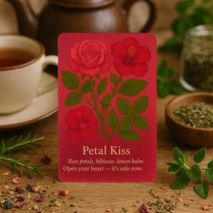Herbal Tea-Blends Oracle Cards for Self-Care, Divination & Shadow Work + Tea Recipes
