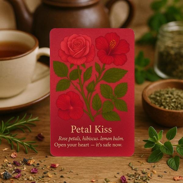 Herbal Tea-Blends Oracle Cards for Self-Care, Divination & Shadow Work + Tea Recipes