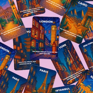 Cartas inspiradas em viagens românticas | Oráculo de relacionamentos | Mensagens de amor | Presente para almas gêmeas e chamas gêmeas - Oráculo dos amantes da cidade