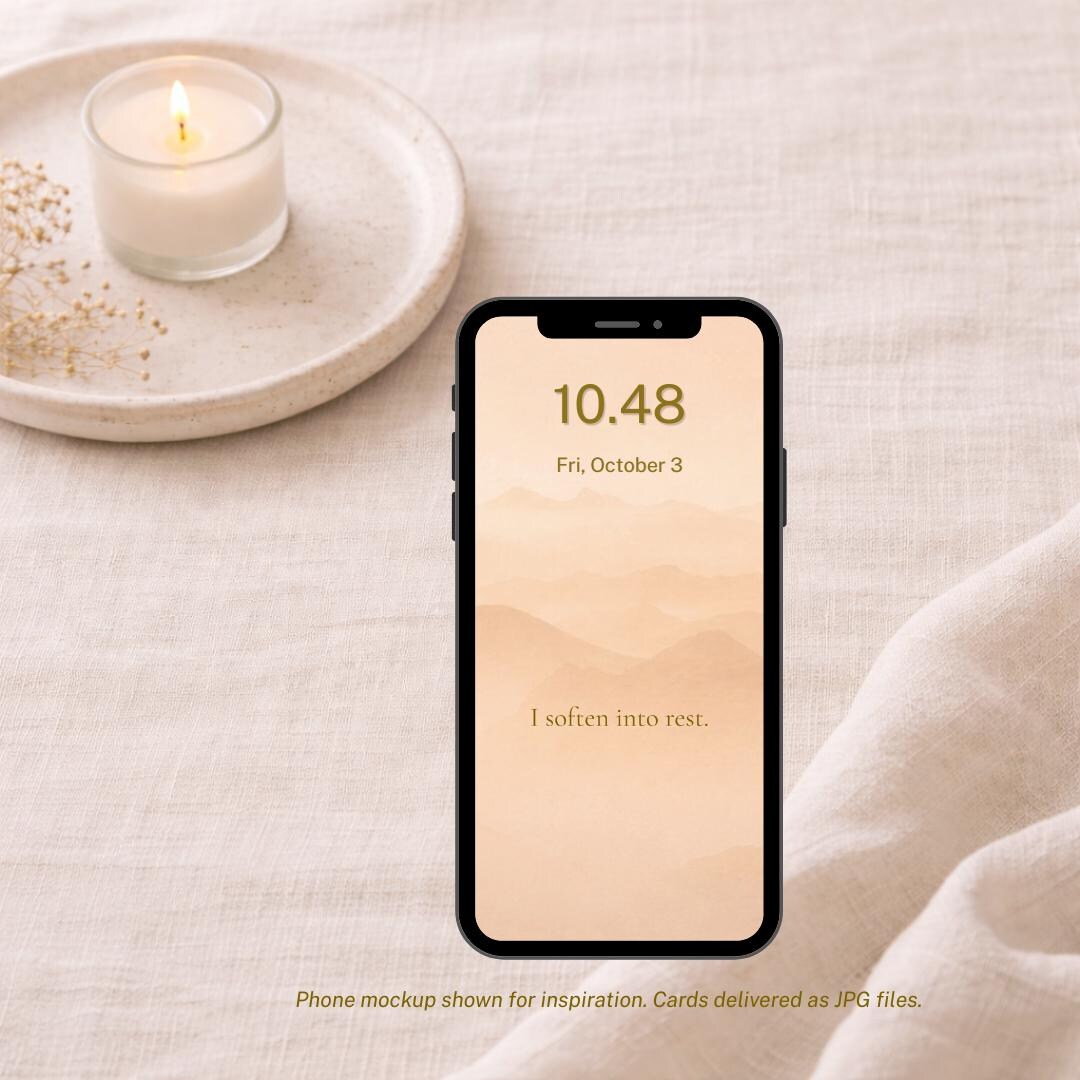 Gentle Night Ritual Phone Wallpaper, Calm Affirmation iPhone Lock ...