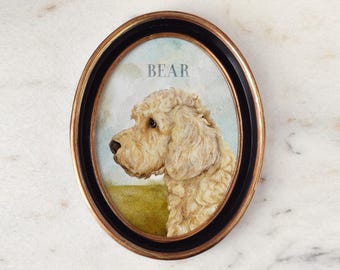 Goldendoodle Dog Wall Art pet portrait dog oil painting pet memorial gift dog lover gift custom watercolor Personalized gift for dog mom