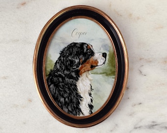 Bernese Mountain Dog Art Personalized pet portrait gift dog mom custom dog oil painting memorial gift dog lover gift pet oil painting