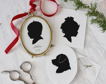 Custom Silhouette portrait Printable silhouette portrait of child mom Christmas gift for grandma baby silhouette keepsake cameo grandmilleni