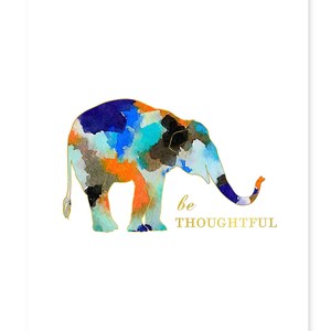 Watercolor Boys Nursery Wall Art, Animal Nursery Art, Boy Nursery Decor, Elephant Nursery Art, Giraffe Print, Blue Orange Abstract Art Print image 3